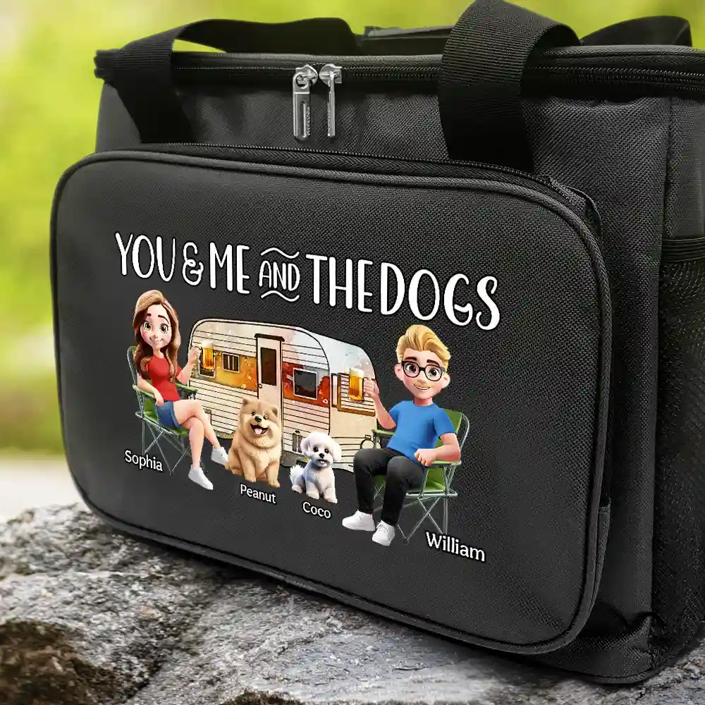 Camping You Me And The Dogs - Personalized Lunch Bag, Cooling Tote - Image 2