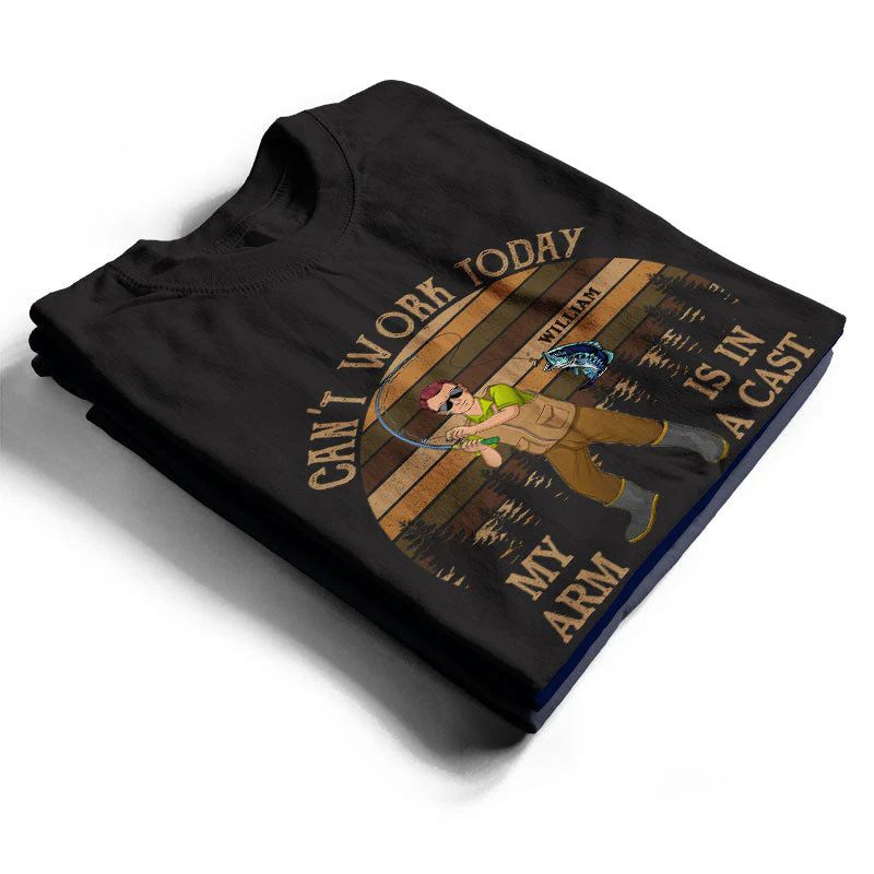 Can't Work Today Fishing - Personalized Custom T Shirt - Image 2