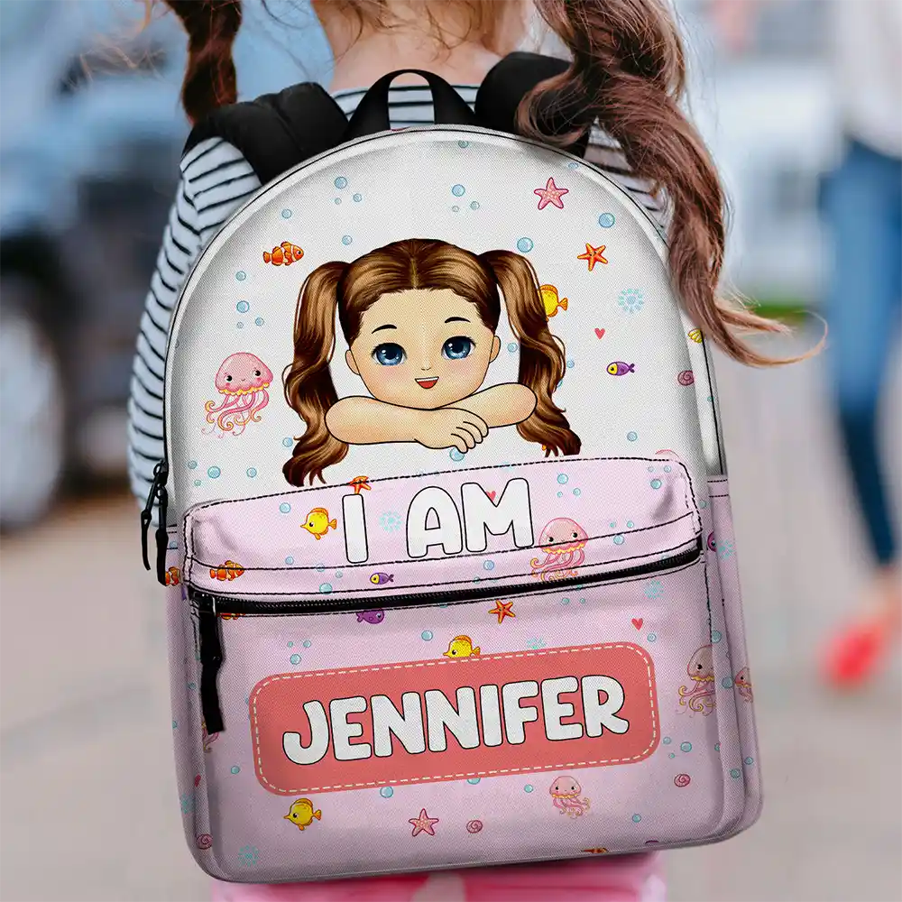 Car Mermaid Unicorn Dinosaur Astronaut Kids - Personalized Canvas Backpack - Image 2