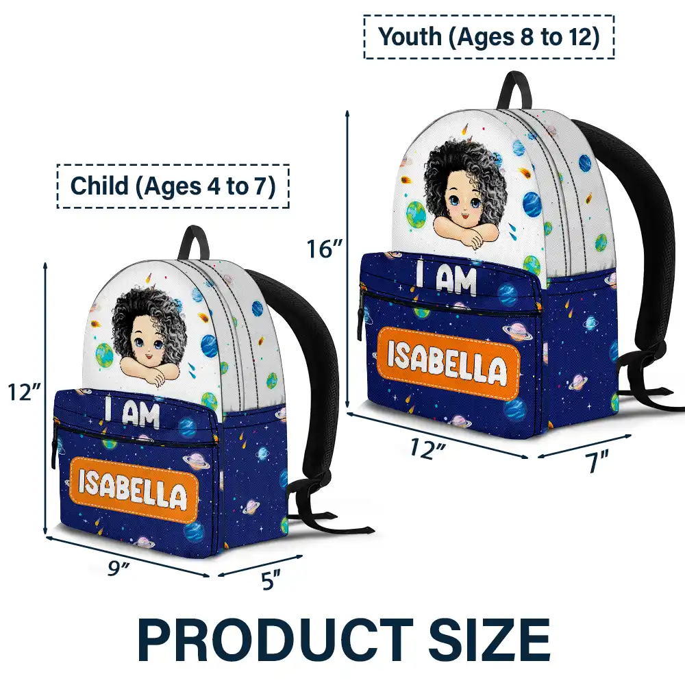 Car Mermaid Unicorn Dinosaur Astronaut Kids - Personalized Canvas Backpack - Image 4
