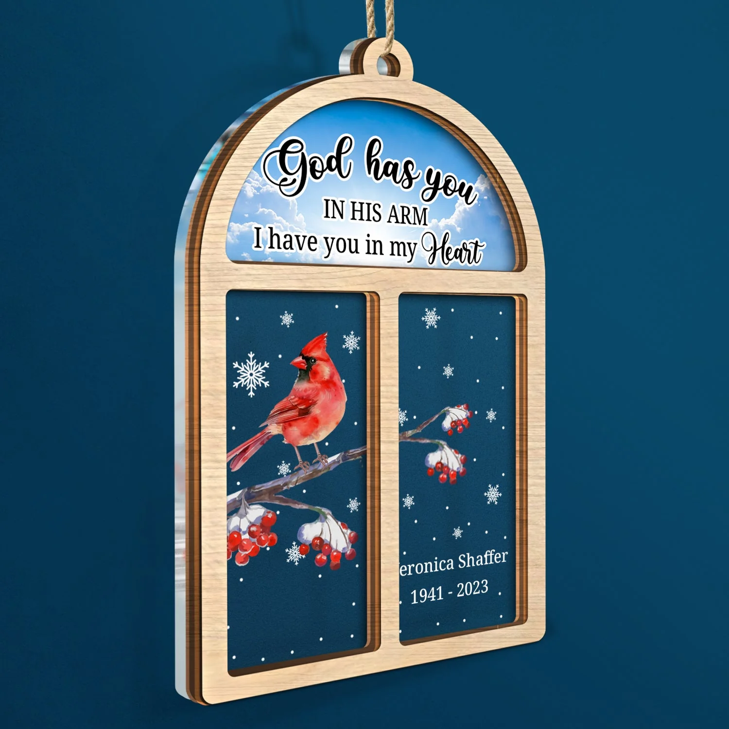 Cardinals Appear When Angels Are Near - Christmas, Memorial Gift - Personalized 2-Layered Mix Ornament - Image 2