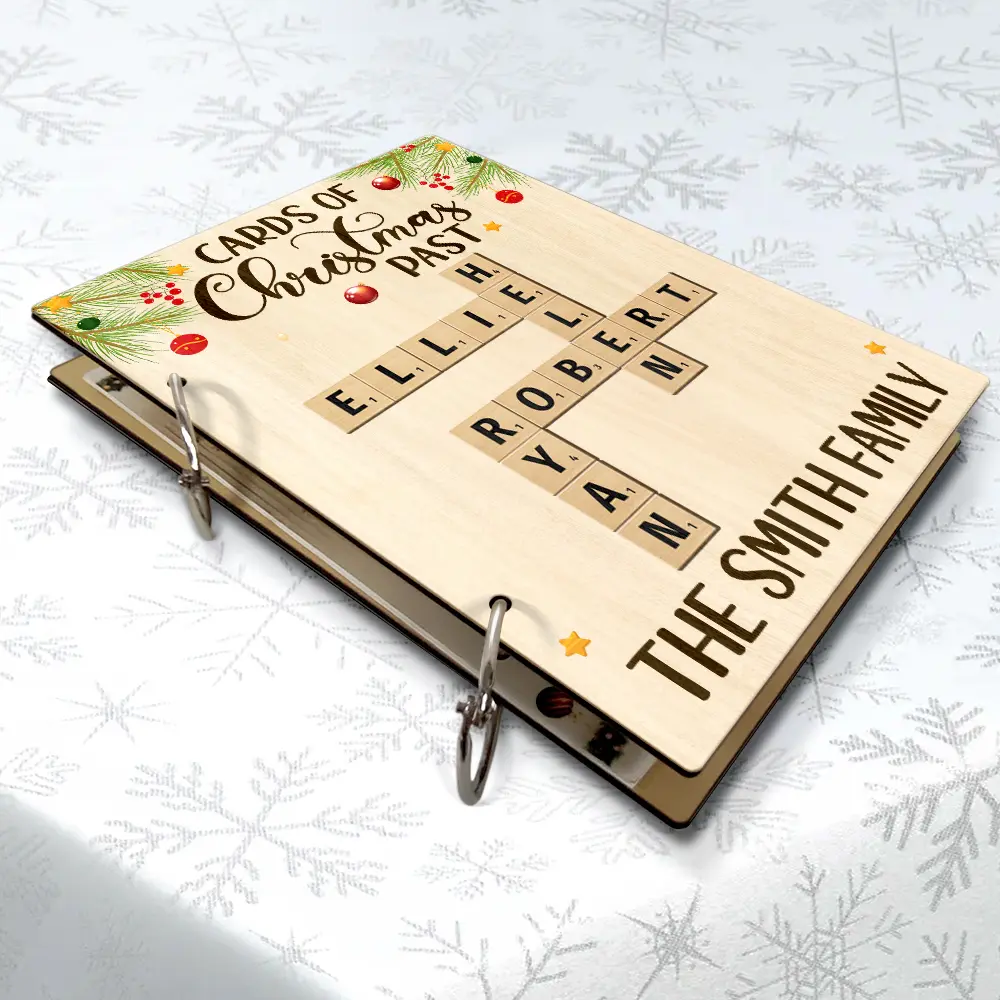 Cards Of Christmas Past Family Crossword Scrabble - Personalized Card Keeper, Card Holder - Image 6