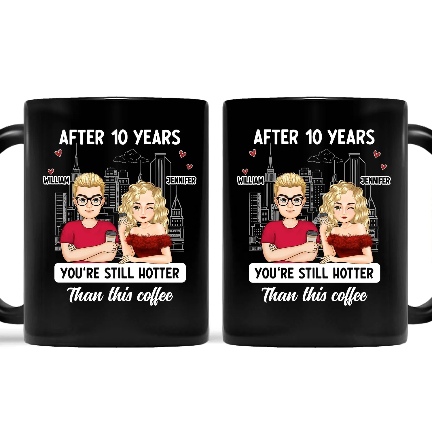 Cartoon Couple After Years You're Still Hotter Than This Coffee - Gift For Couples - Personalized Mug - Image 2