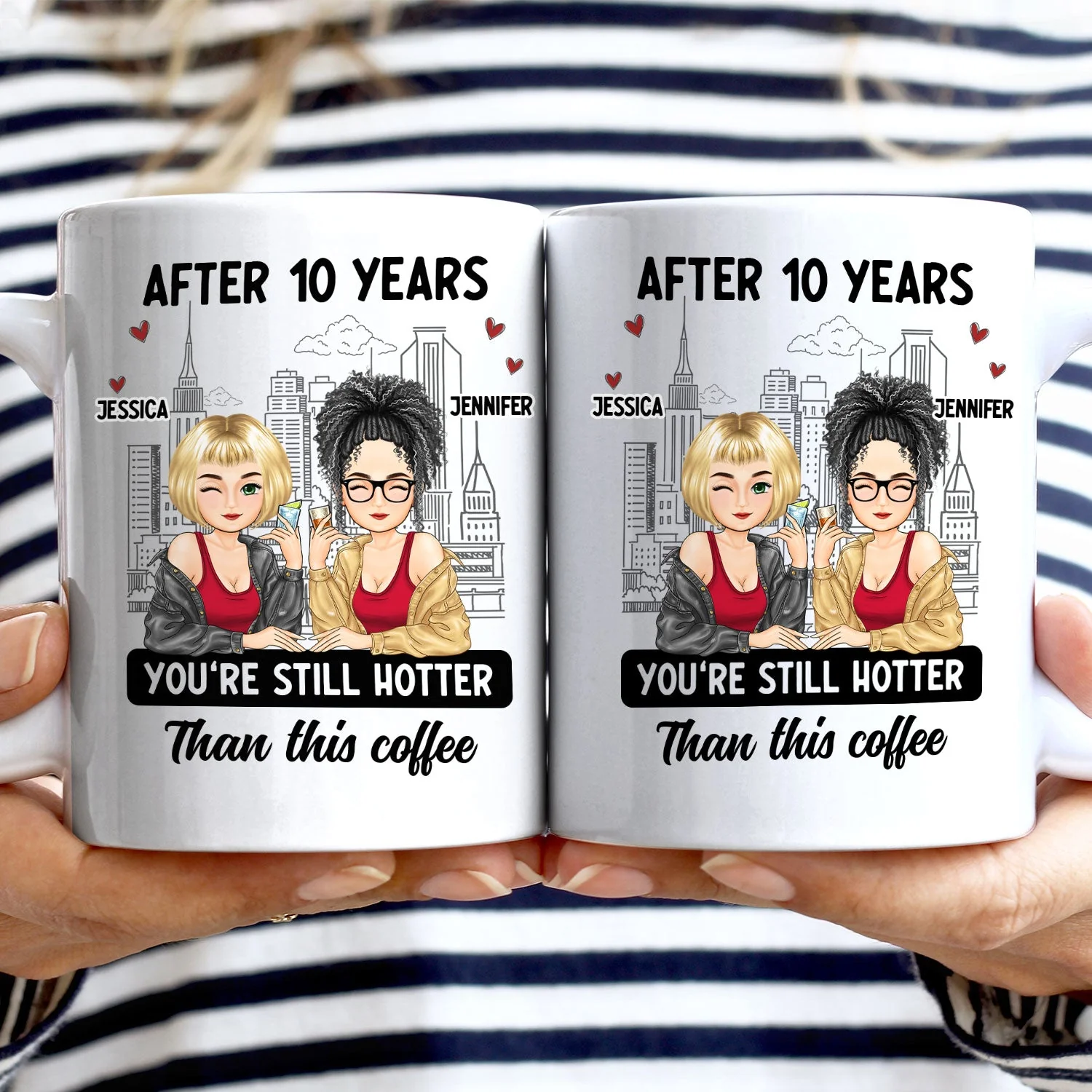 Cartoon Couple After Years You're Still Hotter Than This Coffee - Gift For Couples - Personalized Mug - Image 3