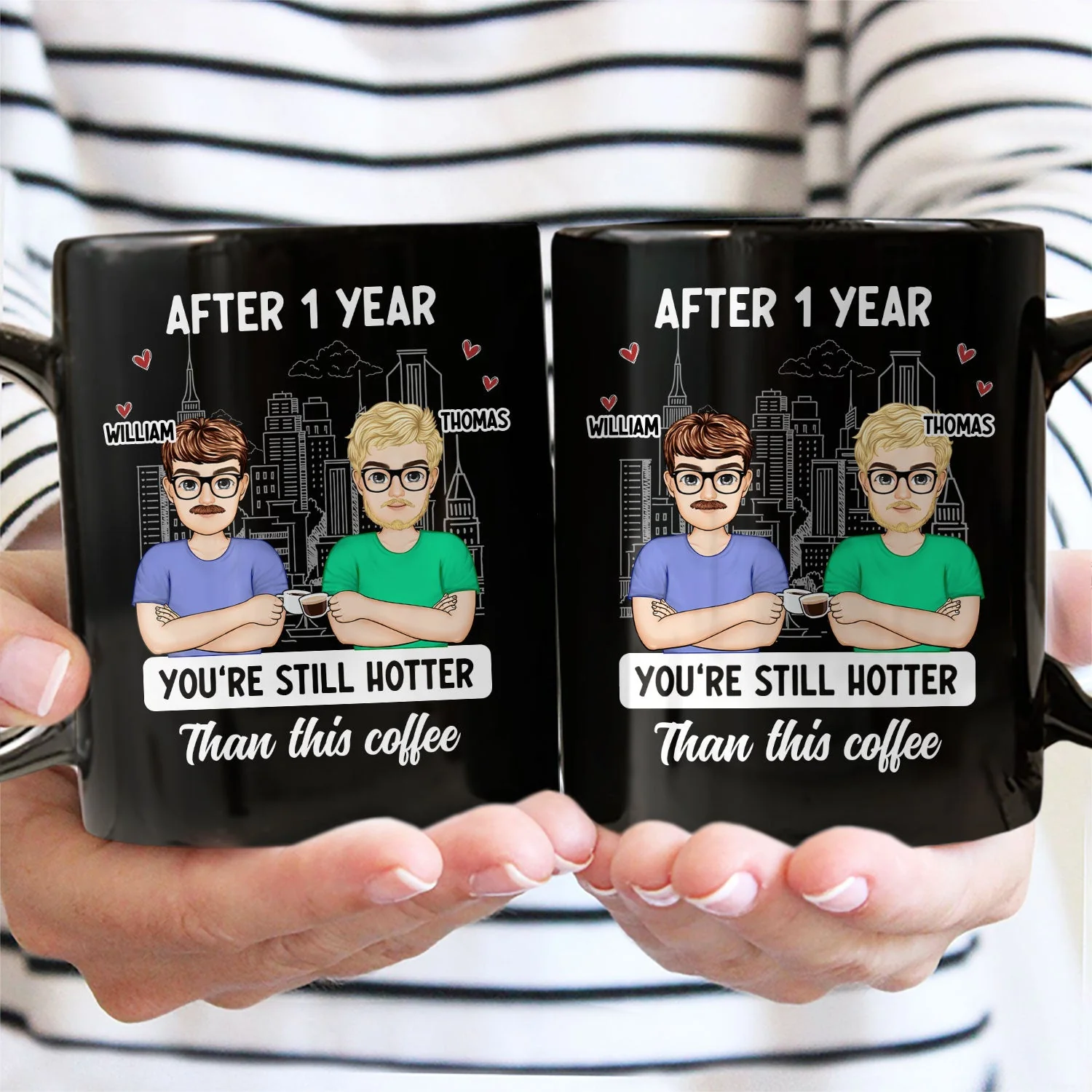 Cartoon Couple After Years You're Still Hotter Than This Coffee - Gift For Couples - Personalized Mug - Image 4