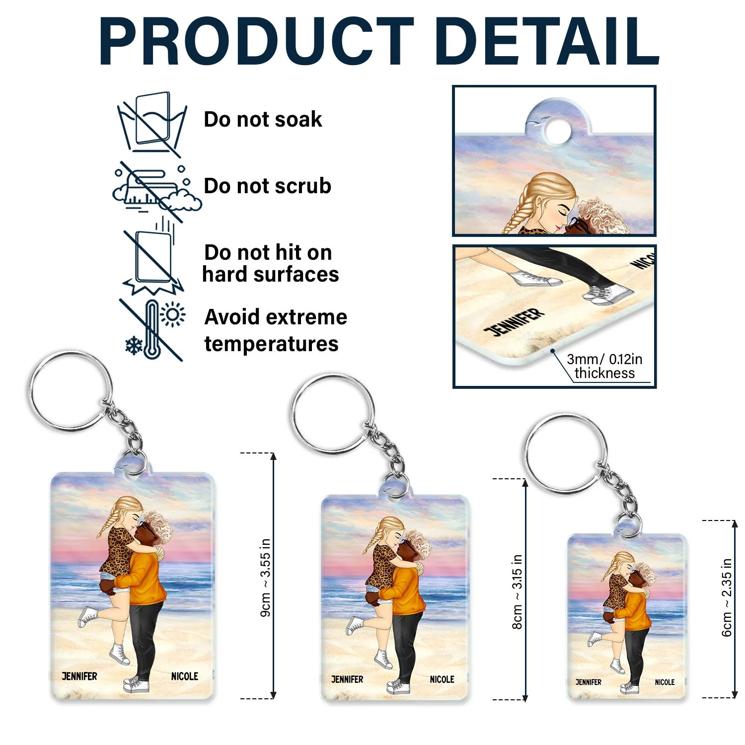Cartoon Couple Kissing I'm Yours No Returns Or Refund - Gift For Couples - Personalized Acrylic Keychain - Image 5