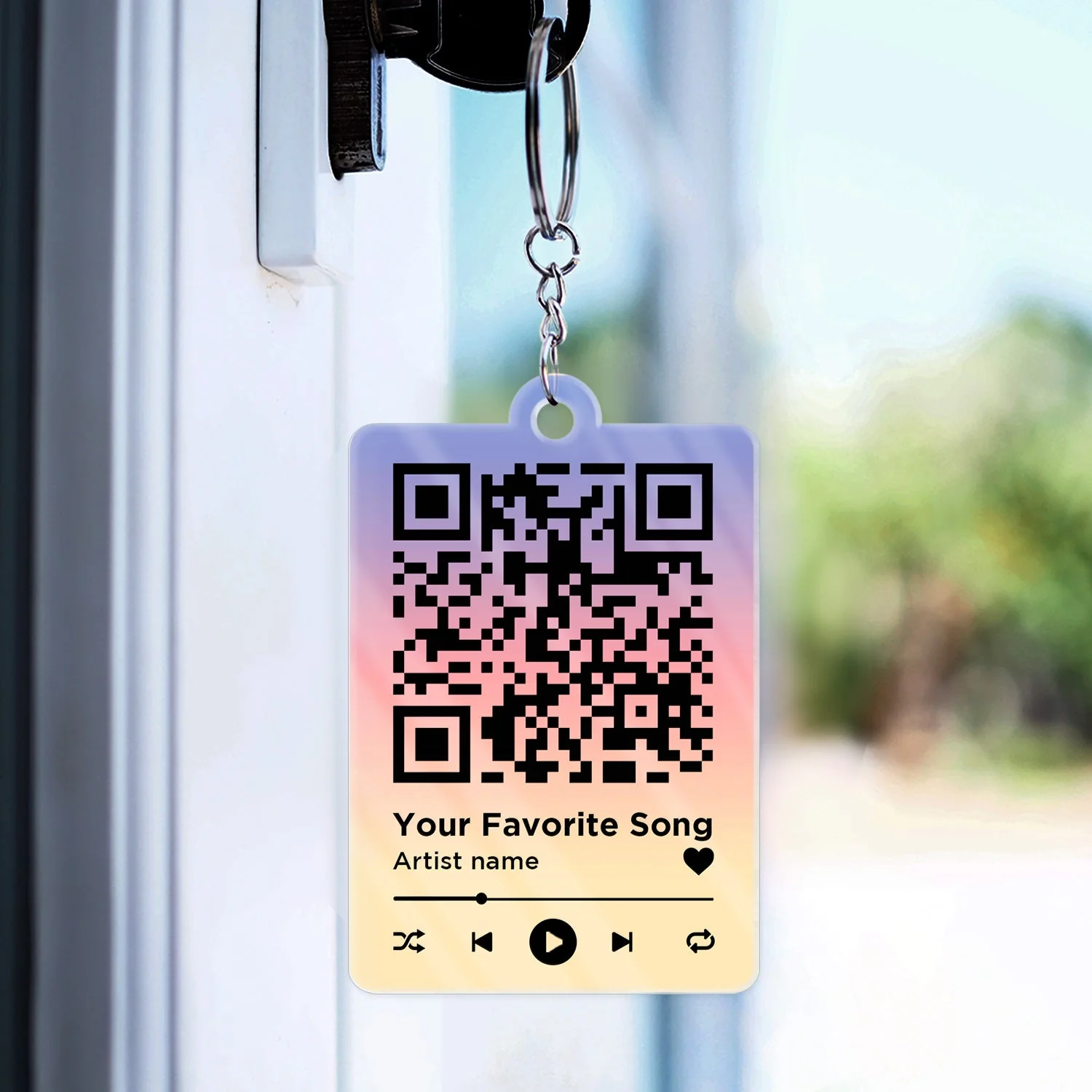 Cartoon Couple QR Code You're The Only One - Personalized Acrylic Keychain - Image 4