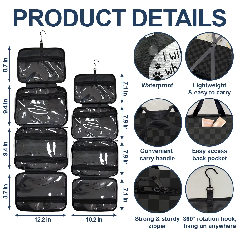 Cartoon Dog Cat Personal Stalkers - Personalized Toiletry Bag - Image 5