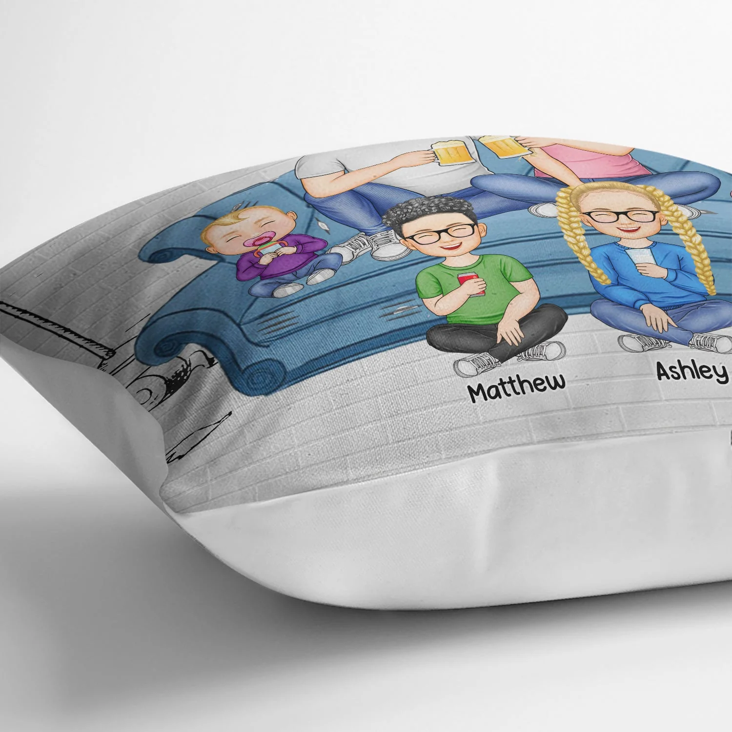 Cartoon Family - Gift For Family - Personalized Pillow - Image 3