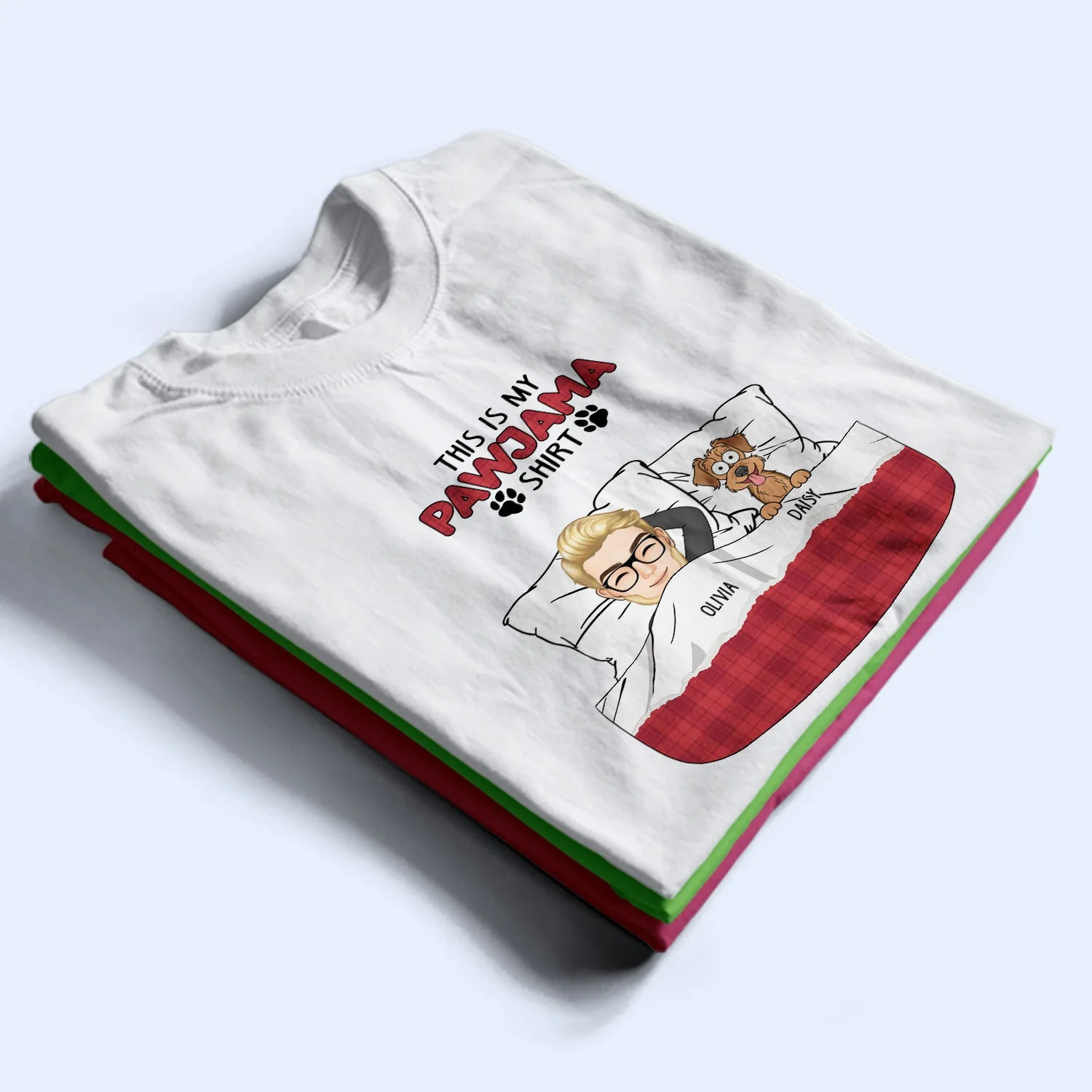 Cartoon Pet Lovers My Pawjama - Gift For Pet Lovers - Personalized T Shirt - Image 2