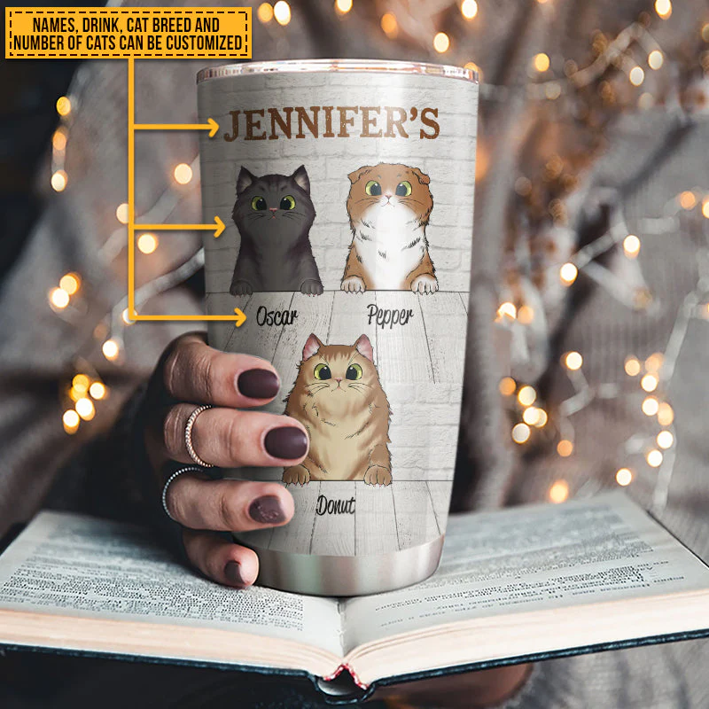 Cat Kitten Lovers Coffee Drinks A Woman Cannot Survive Custom Tumbler - Image 5