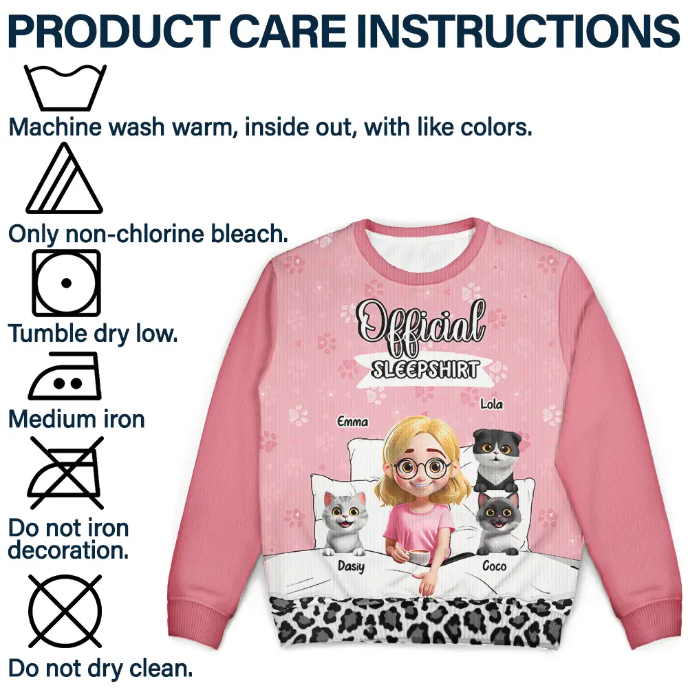 Cat Mom Cat Dad Official Sleep Shirt - Personalized Unisex Ugly Sweater - Image 7