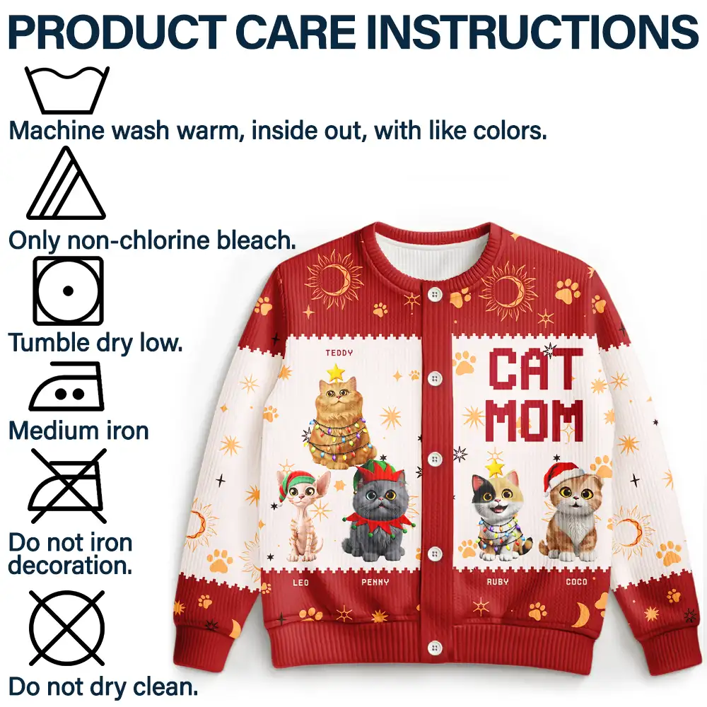 Cat Mom Funny 3D Effect Pet - Personalized Cardigan - Image 6