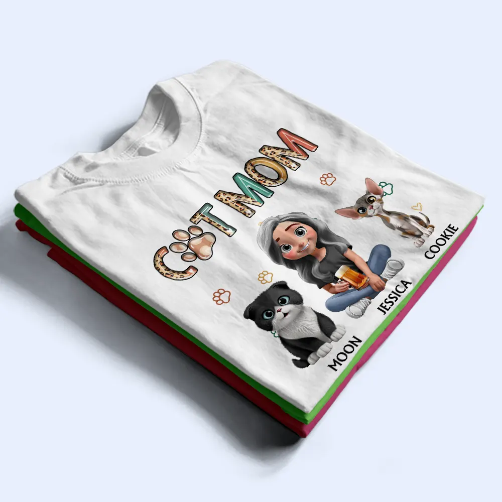 Cat Mom Funny Cat - Personalized T Shirt - Image 2