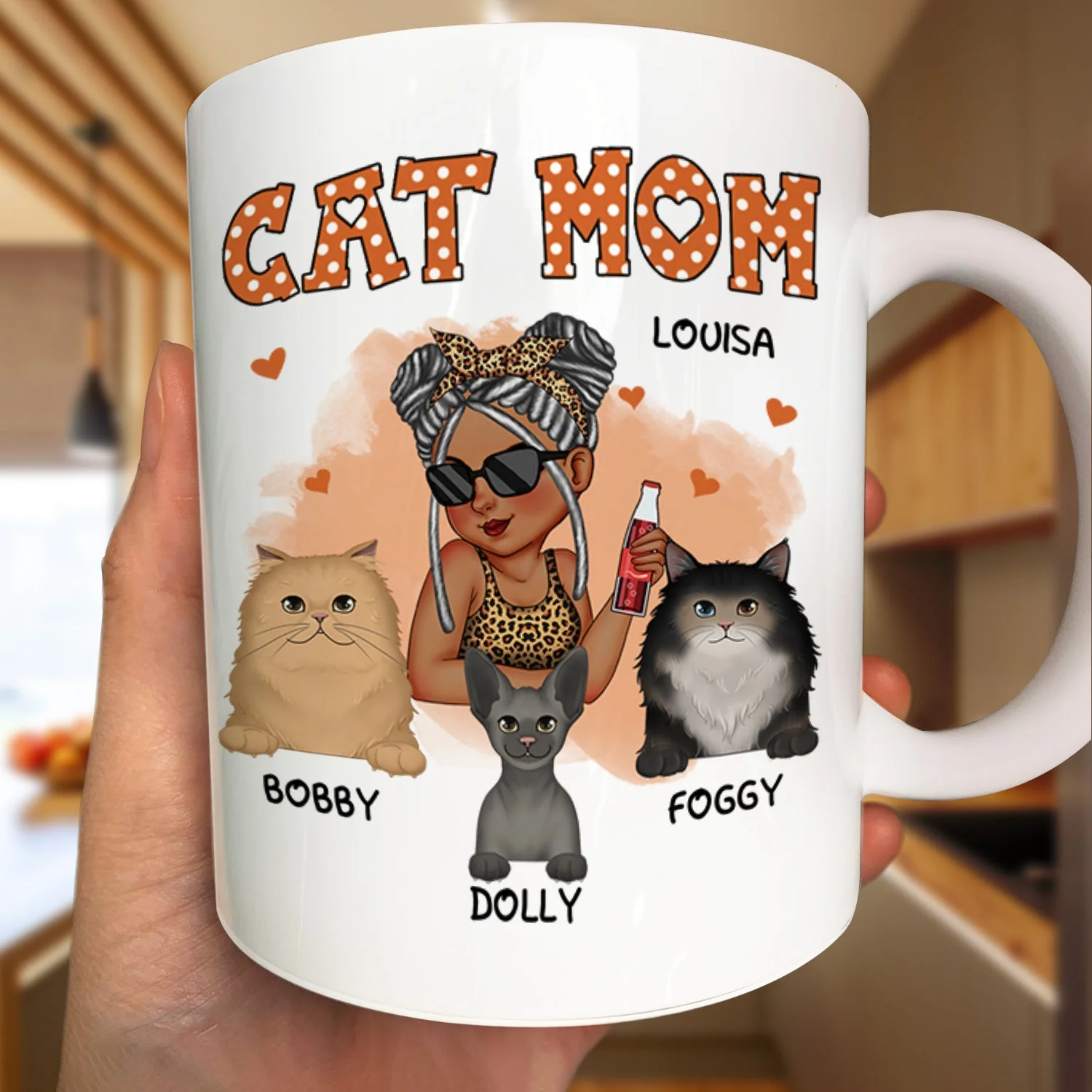 Cat Mom - Funny Gift For Cat Lovers, Pet Lovers - Personalized Mug - Image 3