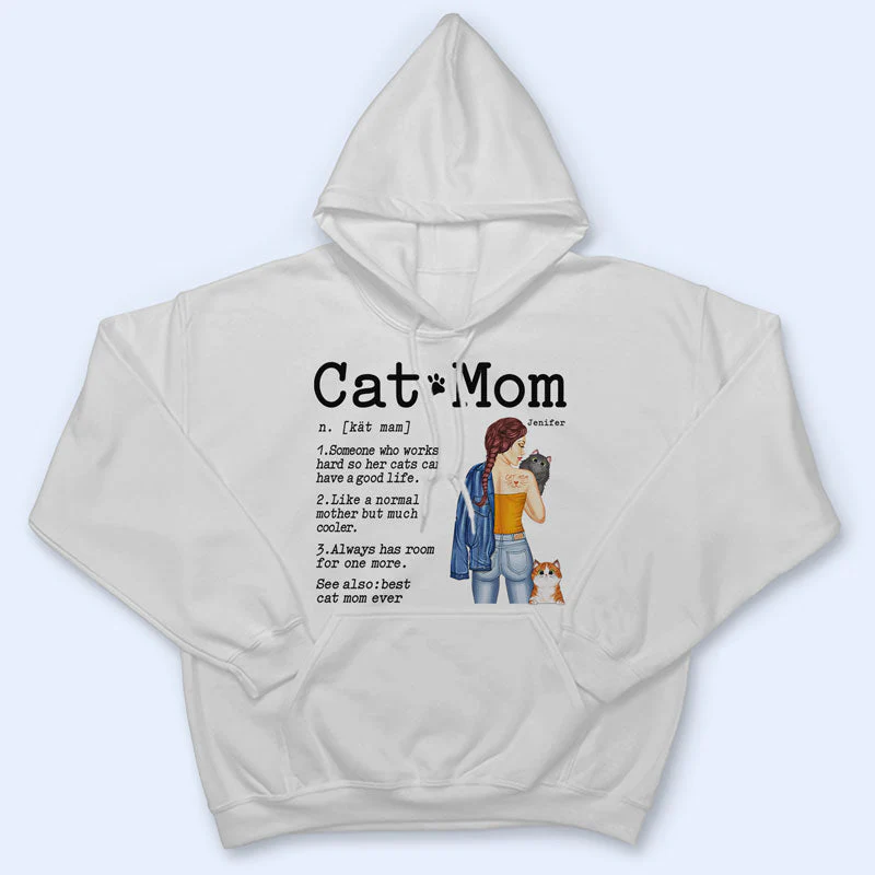 Cat Mom - Gift For Cat Lovers - Personalized Custom T Shirt - Image 4