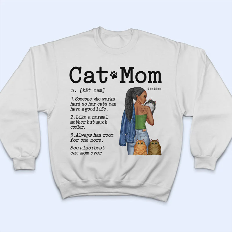 Cat Mom - Gift For Cat Lovers - Personalized Custom T Shirt - Image 5
