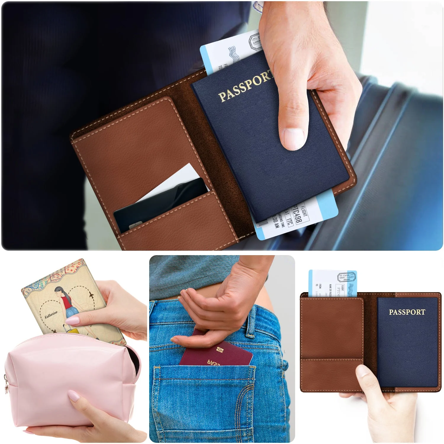 Catch Flights Not Feelings - Gift For Travel Lovers - Personalized Custom Passport Cover, Passport Holder - Image 5