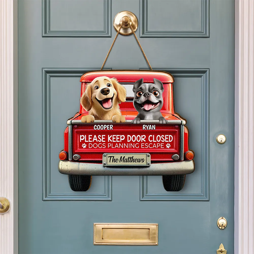 Cats Planning Escape Truck 3D Effect - Personalized Custom Shaped Wood Sign - Image 3