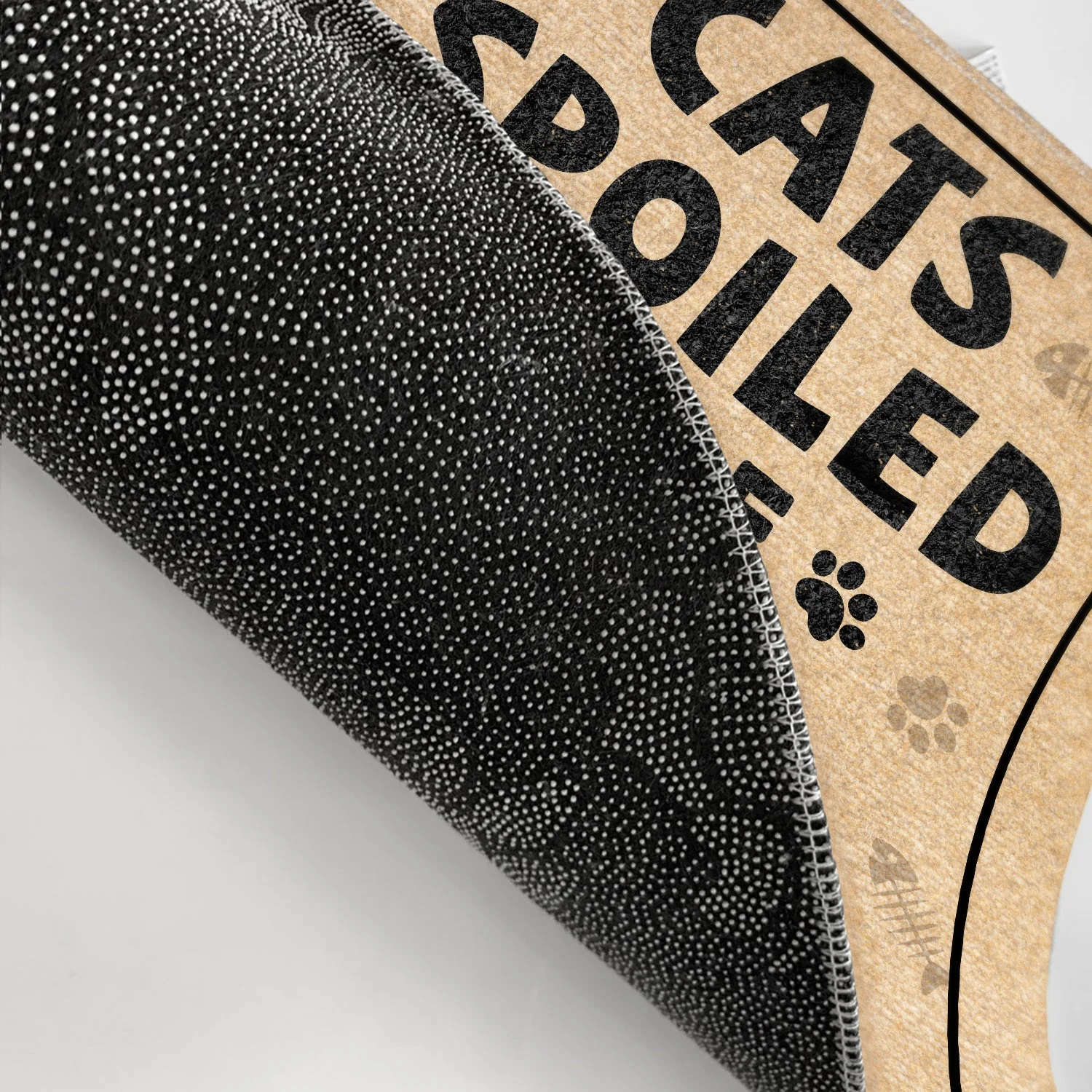 Cats Spoiled Here Funny Cartoon Cat - Gift For Cat Lovers - Personalized Doormat - Image 3