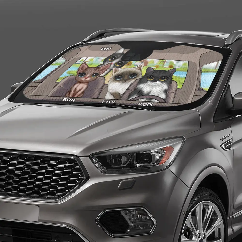 Cat's Trip - Personalized Auto Sunshade - Image 3