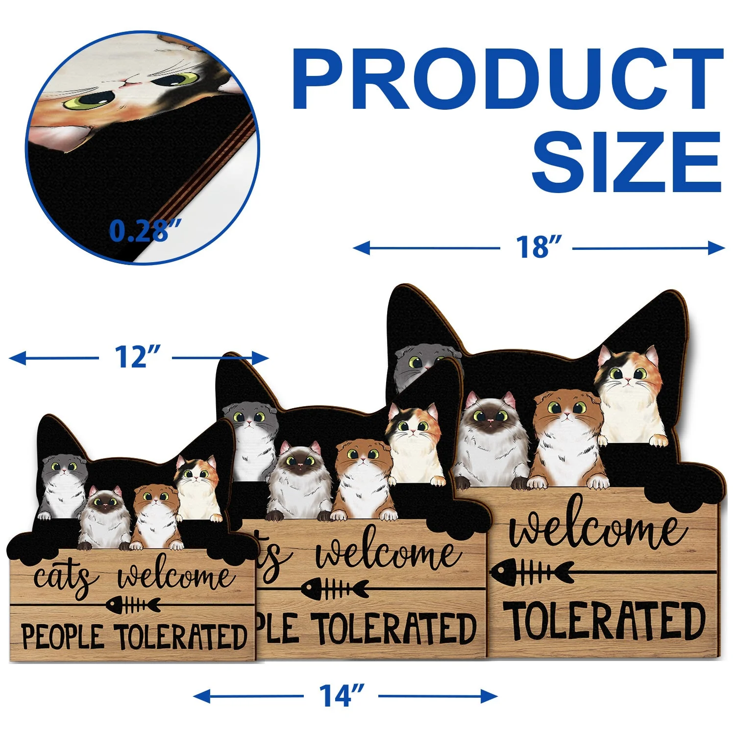 Cats Welcome People Tolerated - Home Decor, Housewarming Gift For Cat Lovers - Personalized Custom Shaped Wood Sign - Image 5