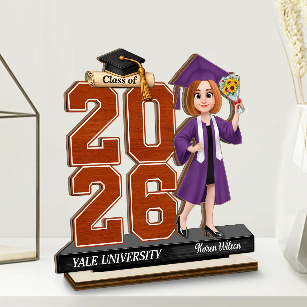 Celebrate Graduation Milestone - Personalized Custom Shaped 2-Layered Wooden Plaque - Image 3