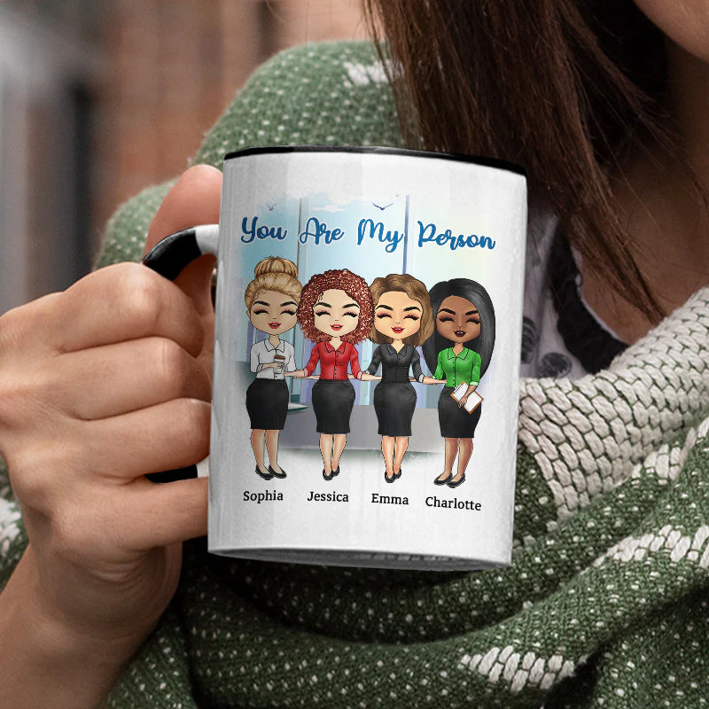 Chance Made Us Colleagues - BFF Bestie Gift - Personalized Custom Accent Mug - Image 3