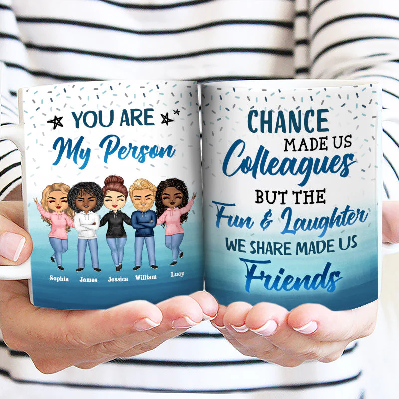 Chance Made Us Colleagues Office Worker - Personalized Custom White Edge-to-Edge Mug - Image 2