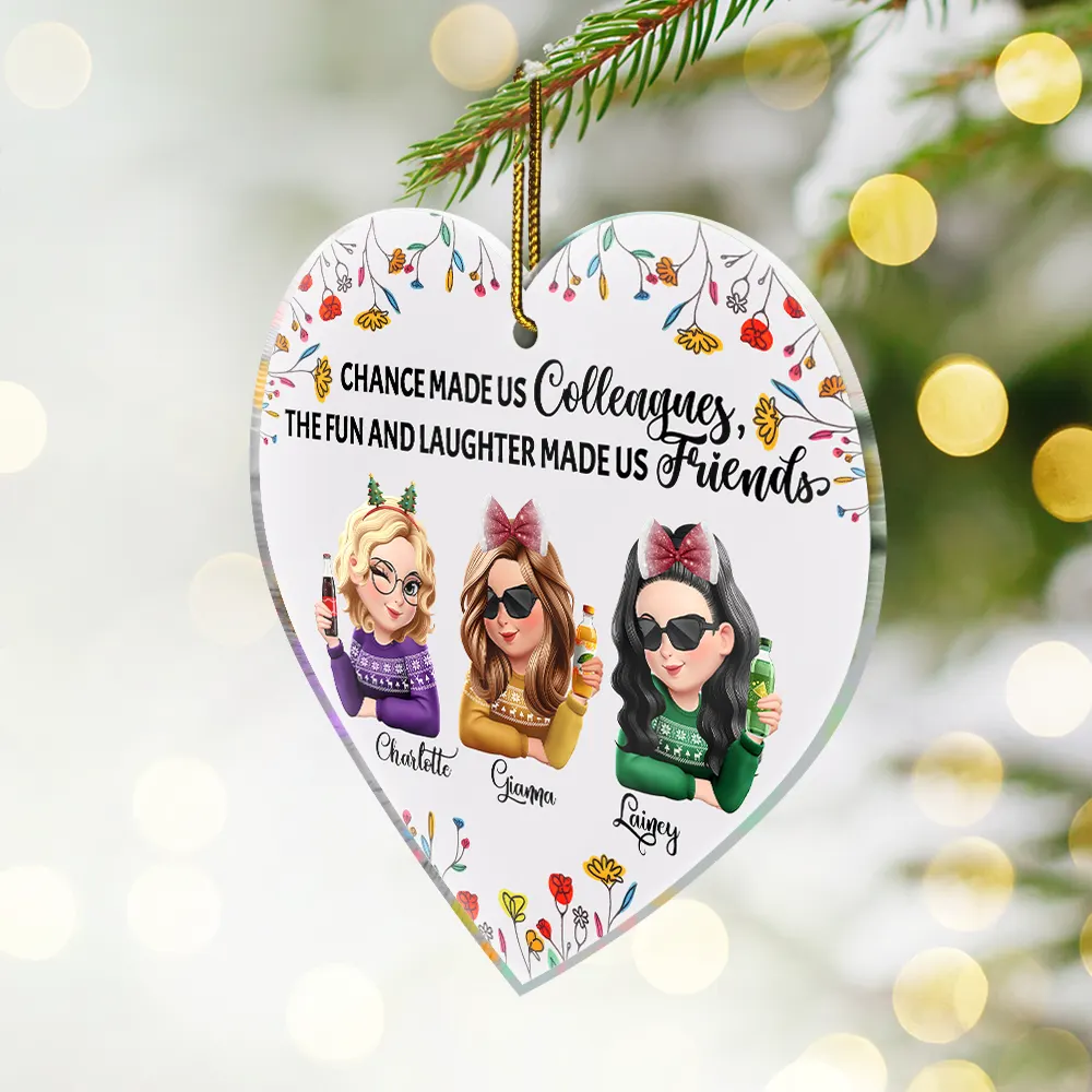 Chance Made Us Colleagues - Personalized Custom Shaped Acrylic Ornament - Image 2