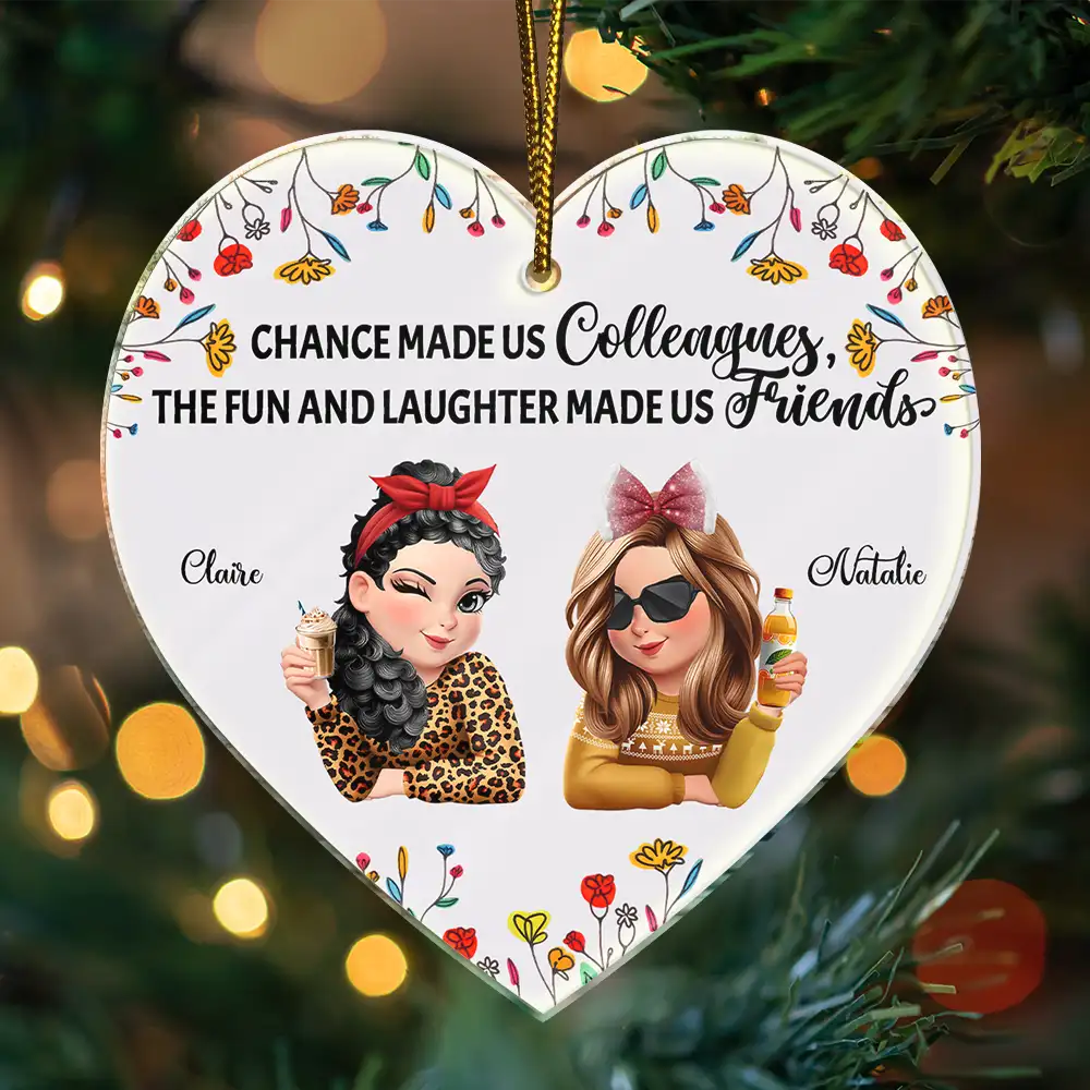 Chance Made Us Colleagues - Personalized Custom Shaped Acrylic Ornament - Image 3