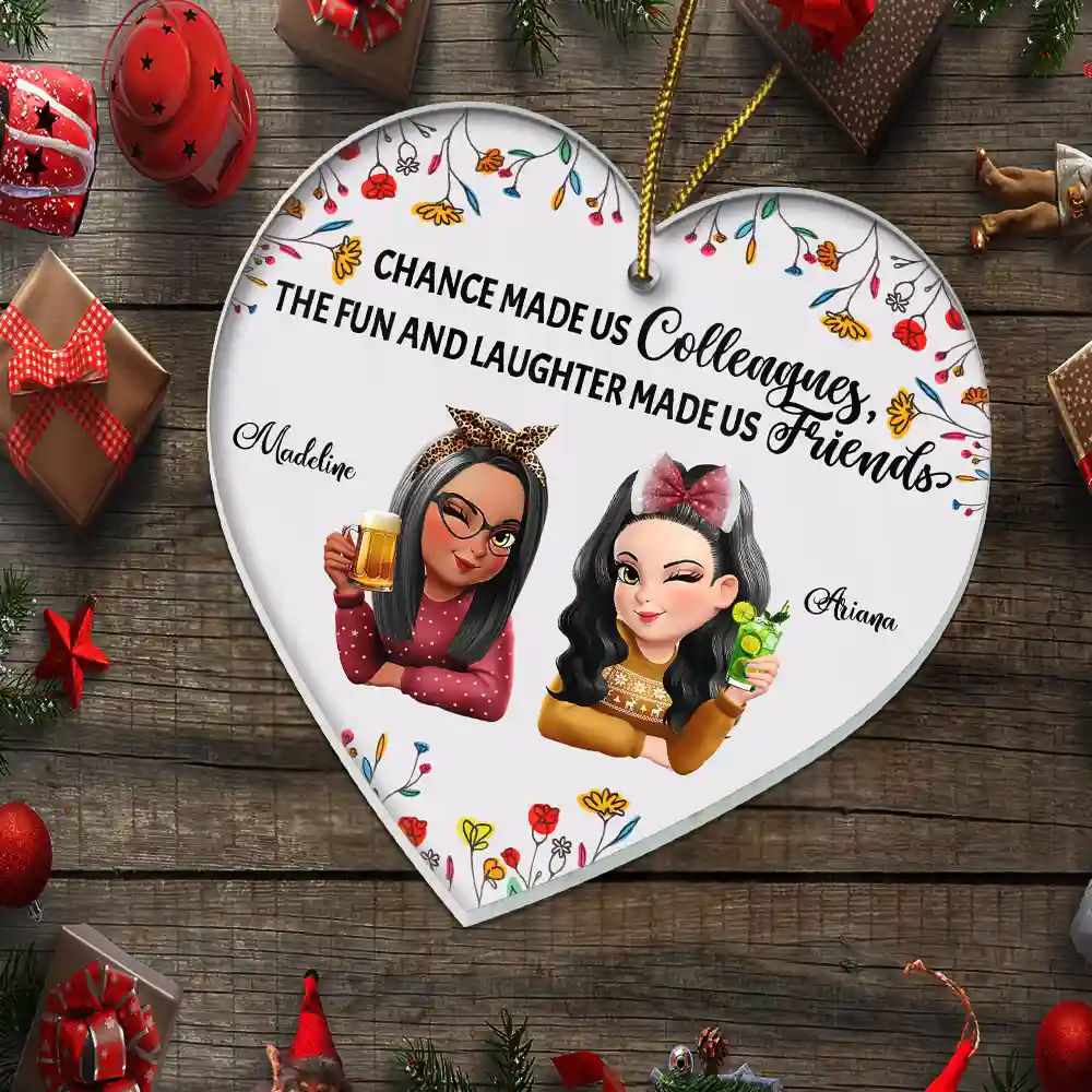 Chance Made Us Colleagues - Personalized Custom Shaped Acrylic Ornament - Image 5