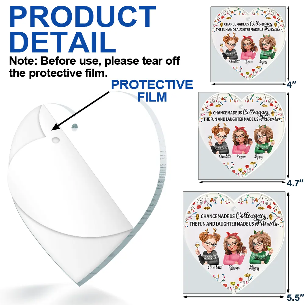 Chance Made Us Colleagues - Personalized Custom Shaped Acrylic Ornament - Image 6