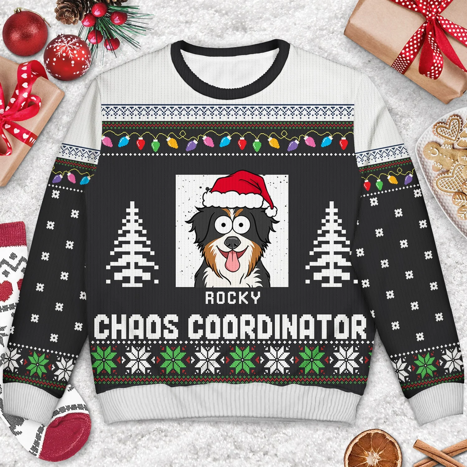 Chaos Coordinator - Funny, Christmas Gift For Dog Lover, Cat Lover, Pet Owner - Personalized Unisex Ugly Sweater - Image 3
