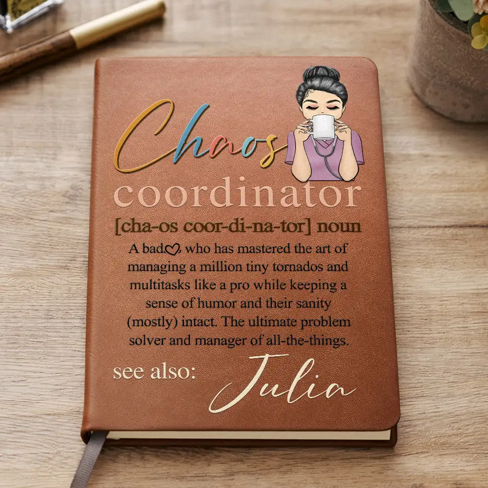 Chaos Coordinator Multitasks Like A Pro - Personalized Leather Journal