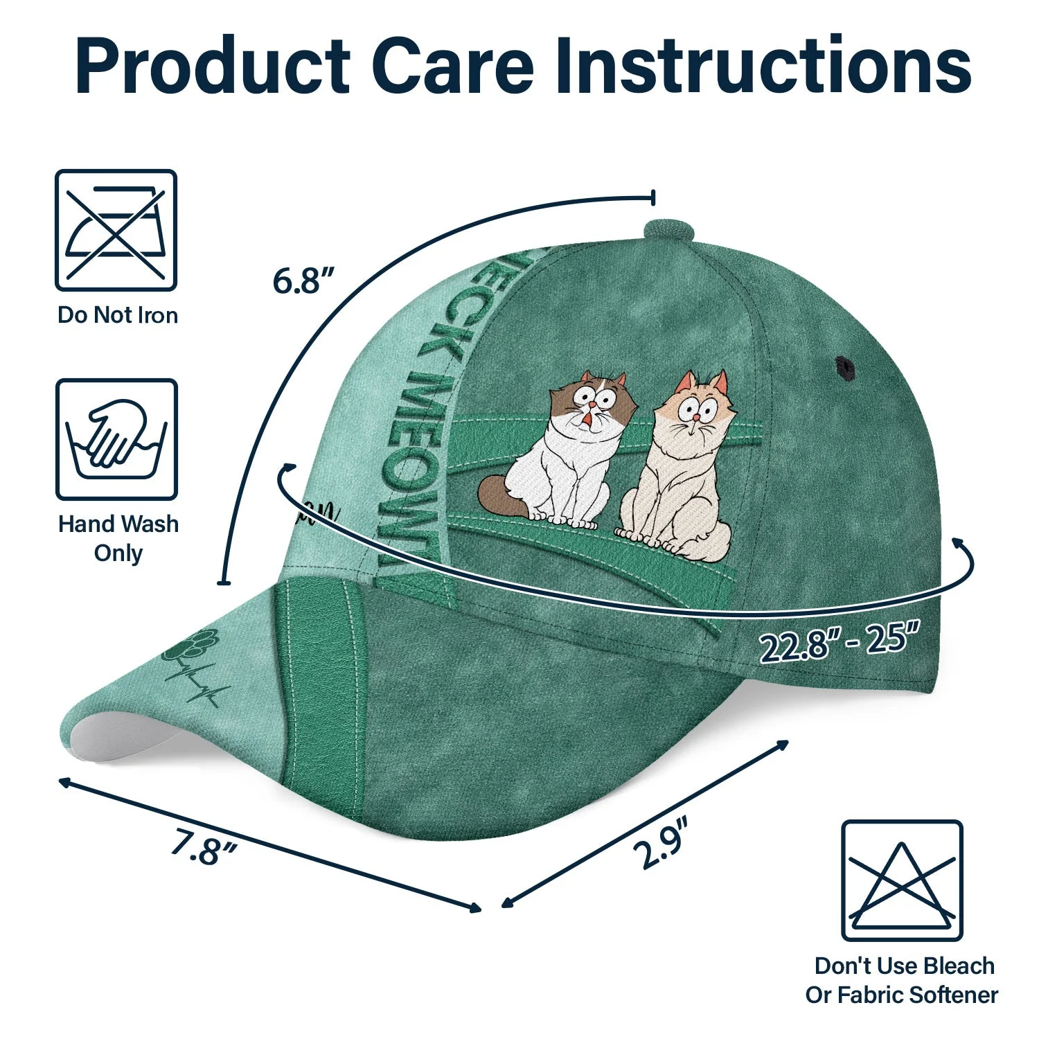 Check Meowt Funny Cartoon Cats - Gift For Cat Lovers, Cat Moms, Cat Dads - Personalized Classic Cap - Image 4