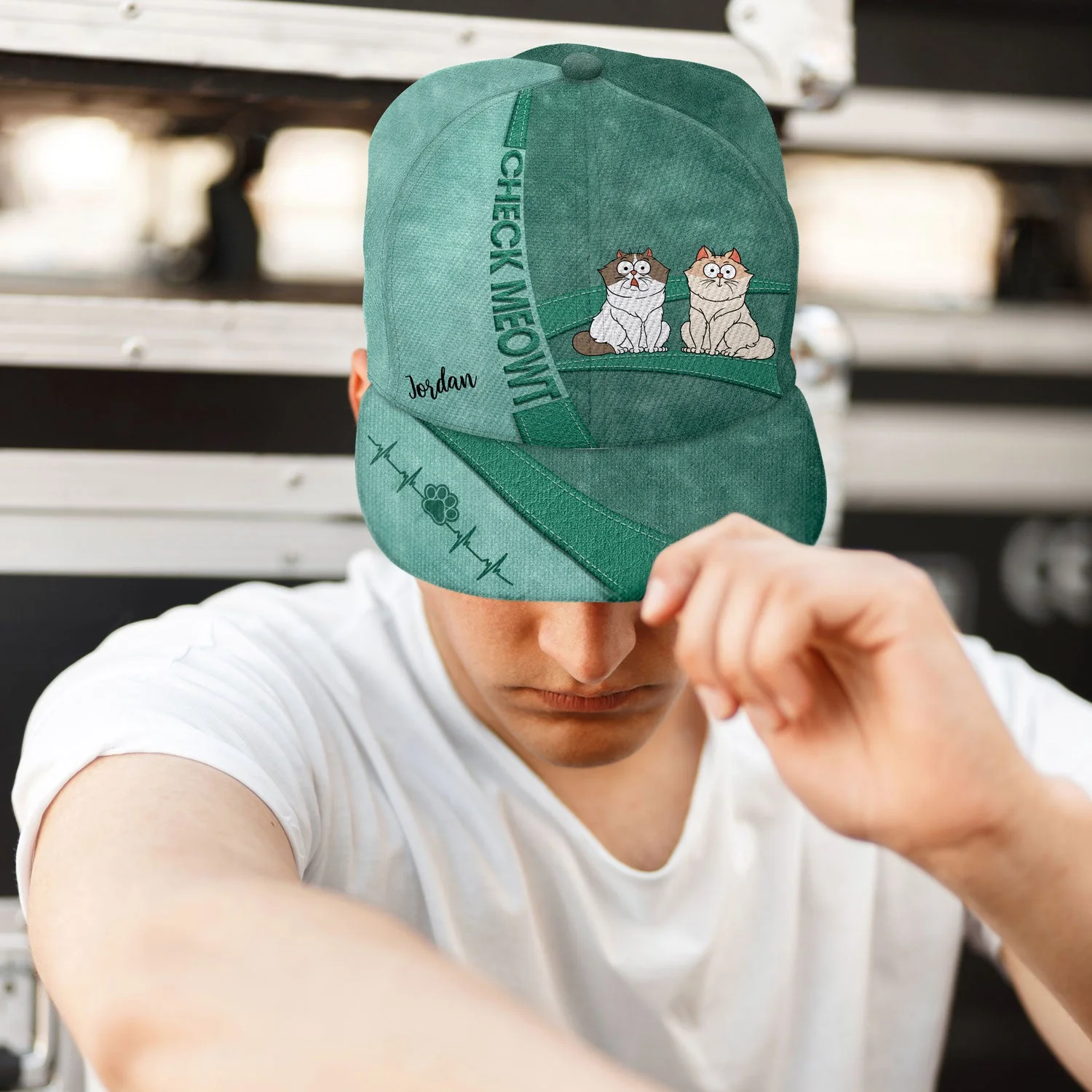 Check Meowt Funny Cartoon Cats - Gift For Cat Lovers, Cat Moms, Cat Dads - Personalized Classic Cap - Image 5
