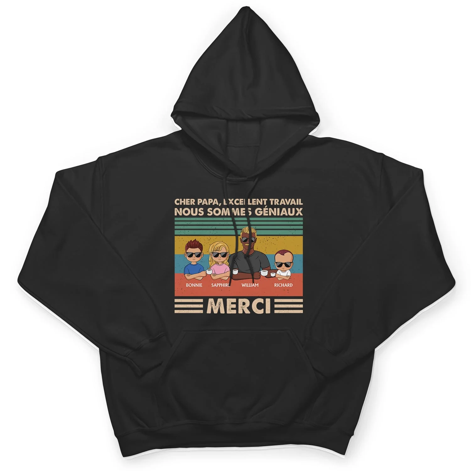Cher Papa Excellent Travail Nous Sommes Géniaux Merci Jeune - T Shirt Personnalisé - Image 4