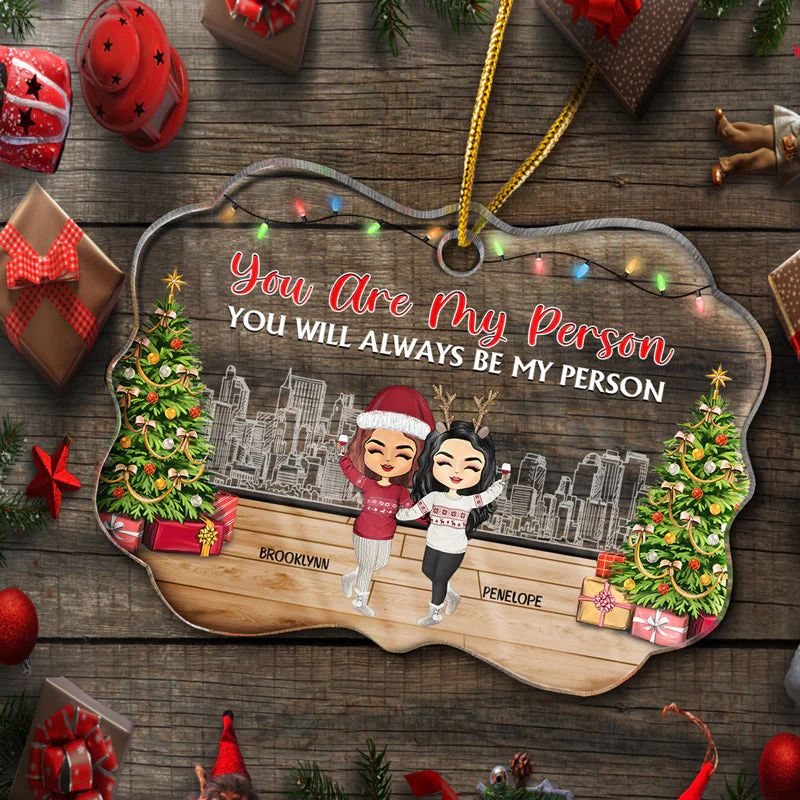 Chibi Best Friends Work Made Us Colleagues But Our Potty Mouths - Christmas Gift For BFF And Colleagues - Personalized Custom Medallion Acrylic Ornament - Image 4