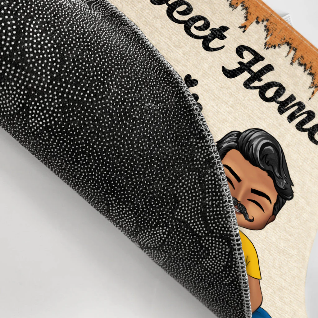 Chibi Couple Home Sweet Home - Personalized Custom Doormat - Image 3