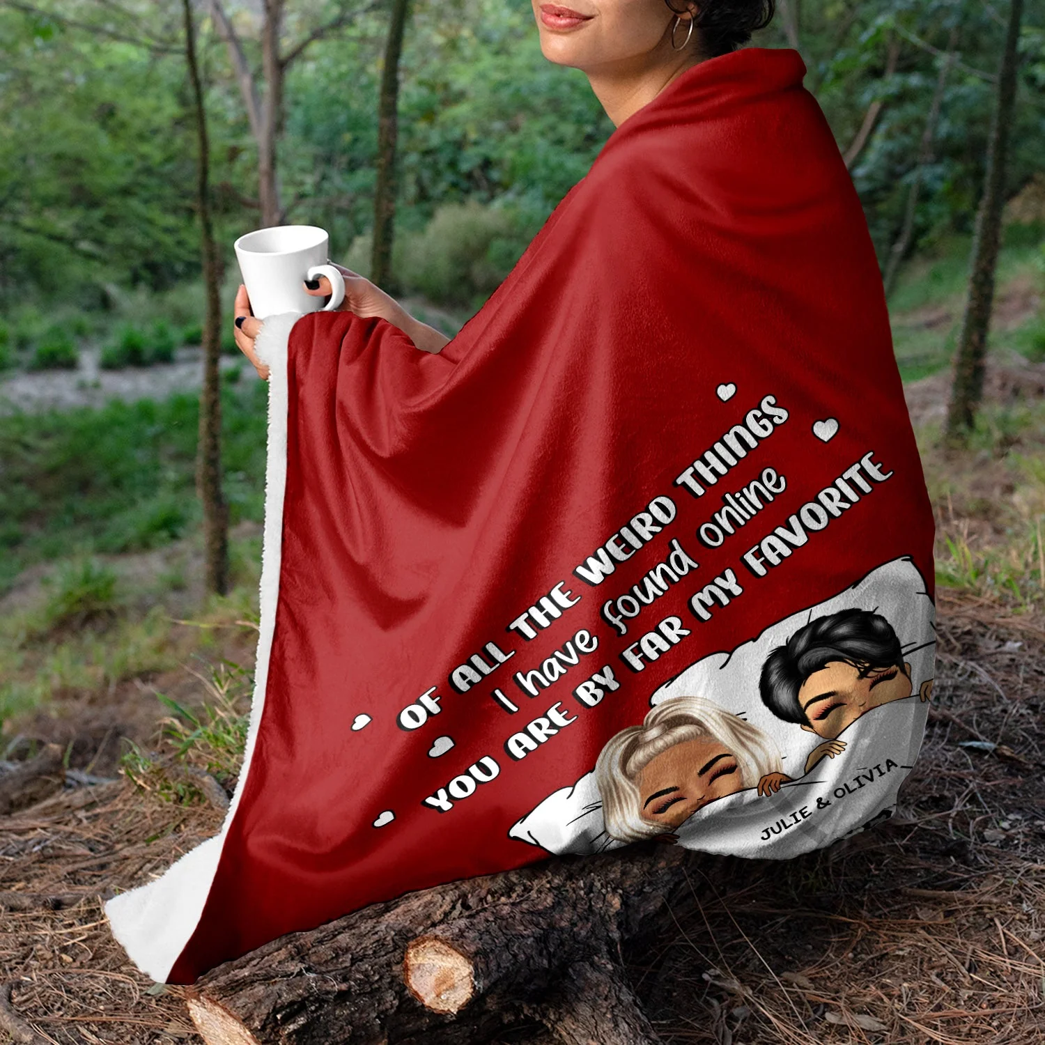 Chibi Couple You Are My Favorite - Gift For Couples - Personalized Fleece Blanket - Image 3