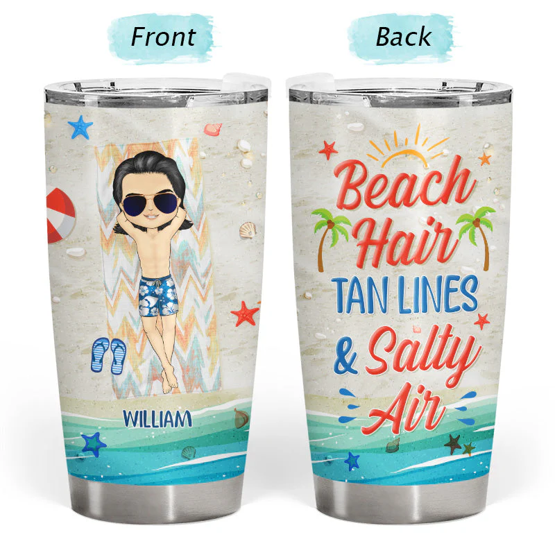 Chibi Girl I Just Wanna Have Beach And Sun - Personalized Custom Tumbler - Image 3