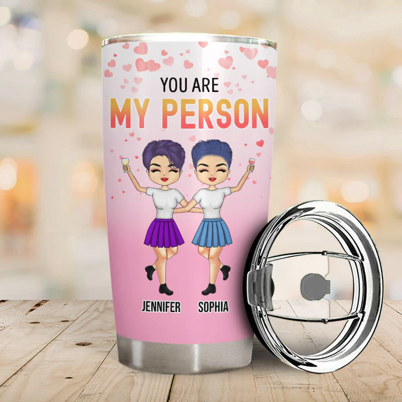 Chibi Girl I'm Not An Alcoholic But My Besties Are - Gift For Bestie - Personalized Custom Tumbler - Image 2