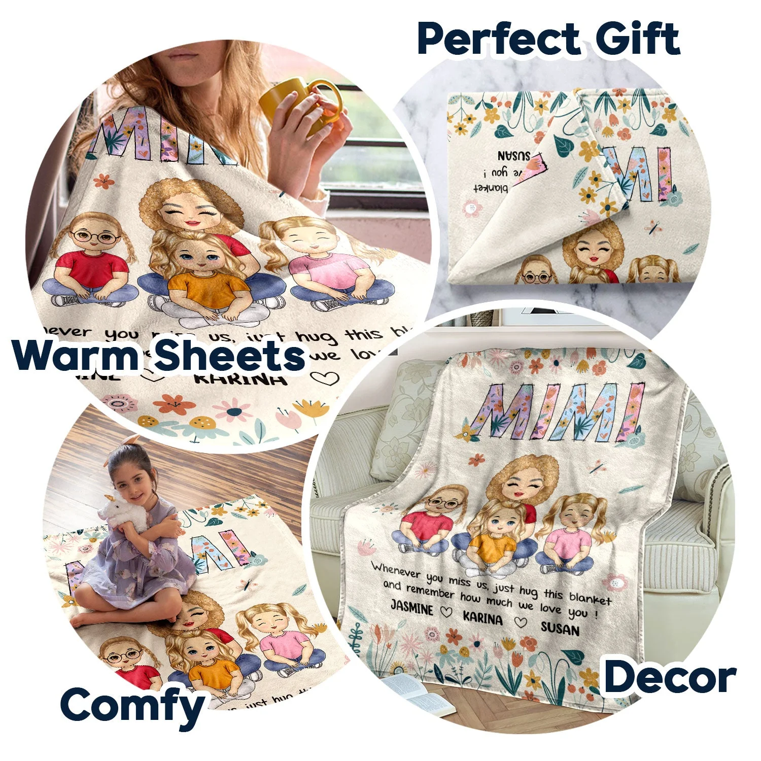 Chibi Remember How Much We Love You - Gift For Grandma - Personalized Fleece Blanket, Sherpa Blanket - Image 7