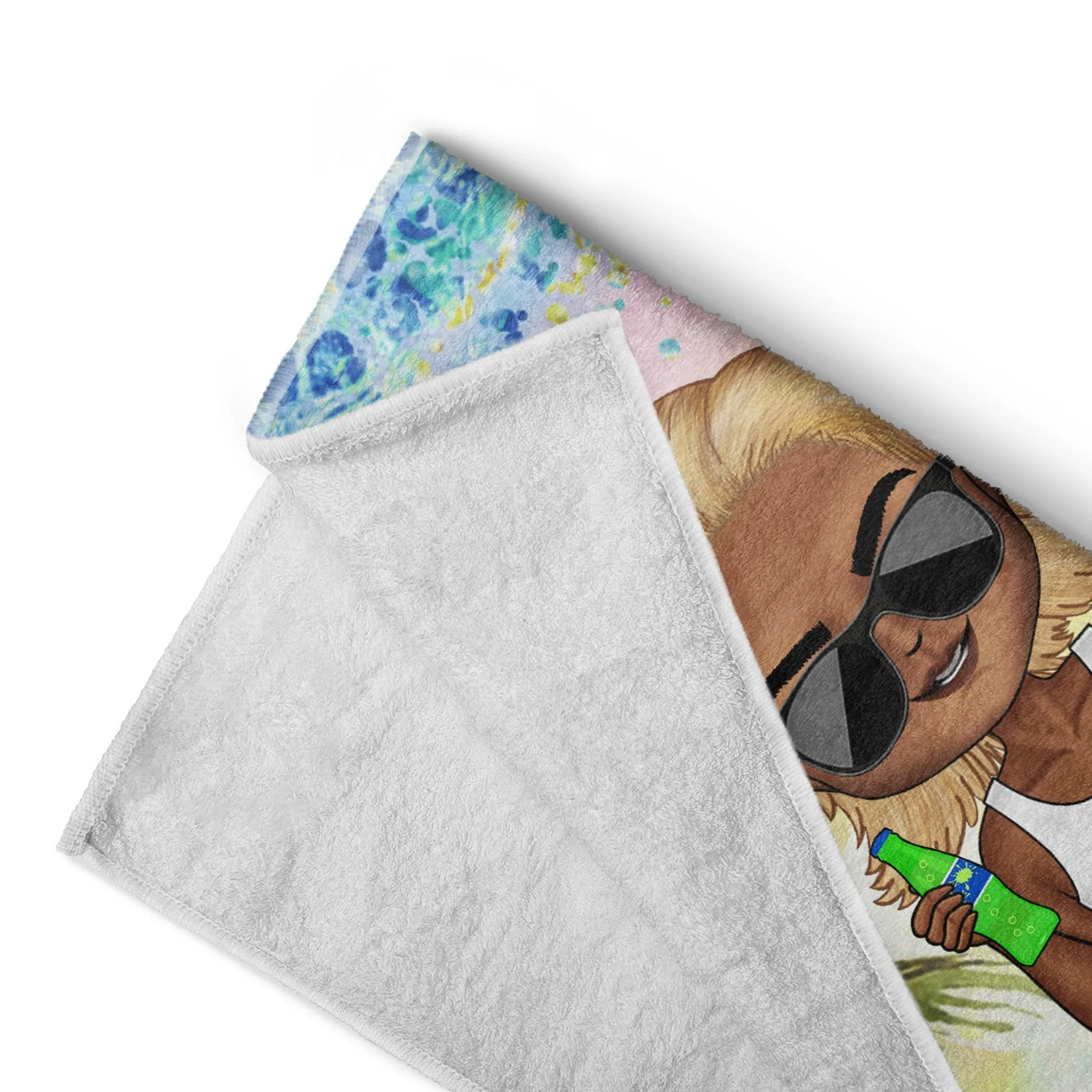 Chibi Traveling Beach Poolside Swimming Picnic Vacation Stars And Stripes - Birthday, Funny Gift For Her, Him, Besties, Family - Personalized Custom Beach Towel - Image 4