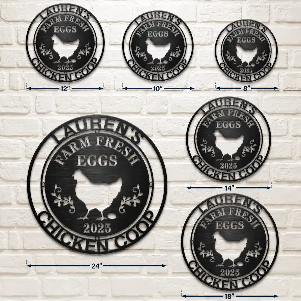 Chicken Coop Farm House Farm Fresh Eggs - Personalized Cutout Metal Sign - Image 6