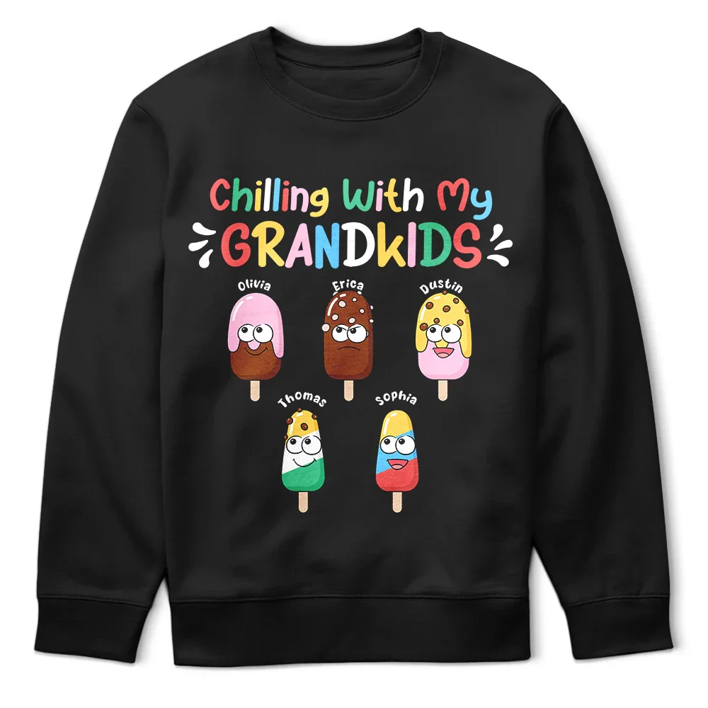 Chilling With My Grandkids - Personalized T Shirt - Image 5