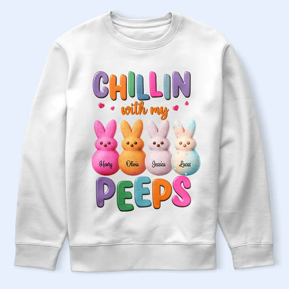 Chilling With My Peeps - Personalized T Shirt - Image 5