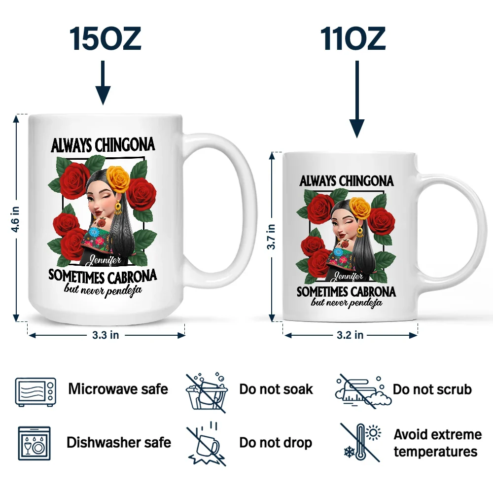 Chingona Como Mi Madre Hispanic Woman Latinos - Personalized Mug - Image 4