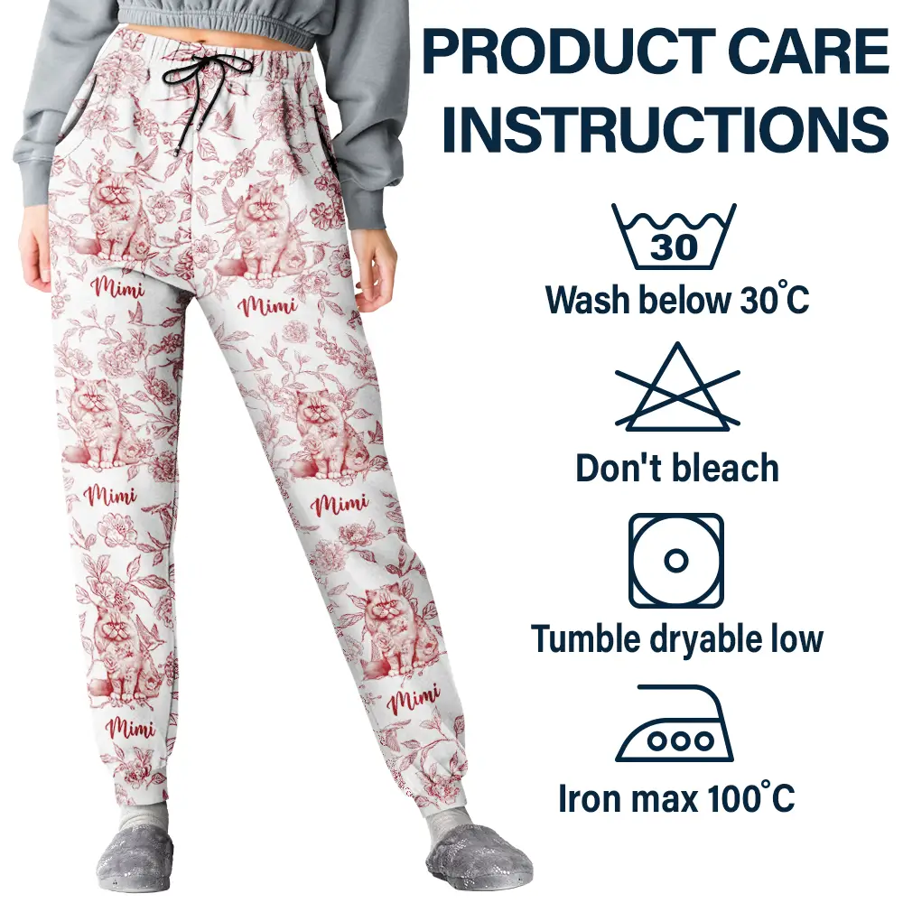 Chinoiserie Toile Dog Cat - Personalized Pajama Pants - Image 5